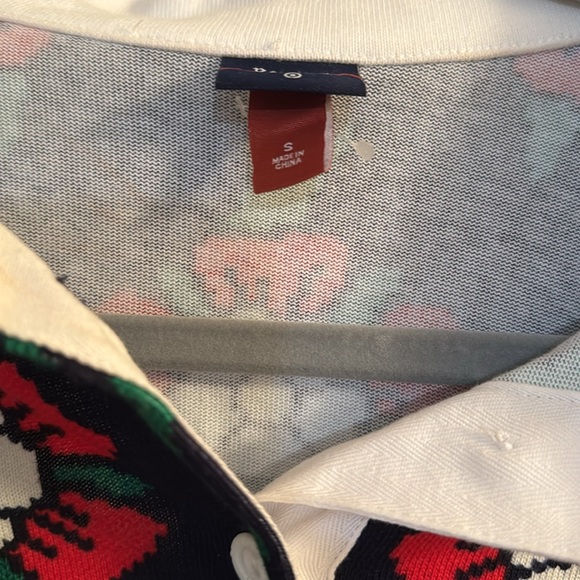 NWOT Rowing Blazers for Target Navy Rugby Shirt With Rose Design - Size Small - Picture 2 of 4